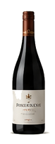 Pinot Noir in a dark bottle with a burgundy capsule